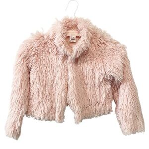 Mademoiselle Charlotte‎ Pink Faux Fur Cropped Jacket Girls Sz 7
